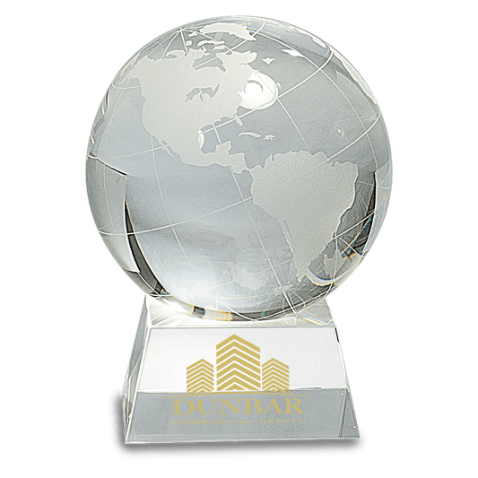 5 1/2"  Clear Crystal Globe on a Clear Crystal Base