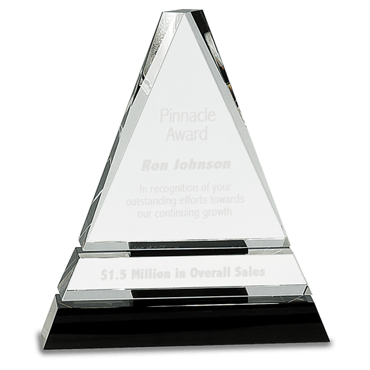 7 3/4" Crystal Triangle on a Black Crystal Base