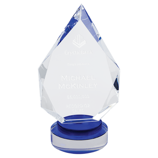 Medium Diamond Crystal with Blue/Clear Base