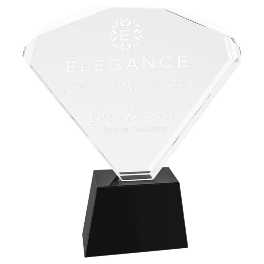 Medium Crystal Fan with Black Base