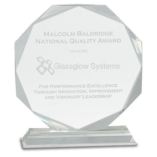 8" Crystal Octagon Facet on a Clear Crystal Base