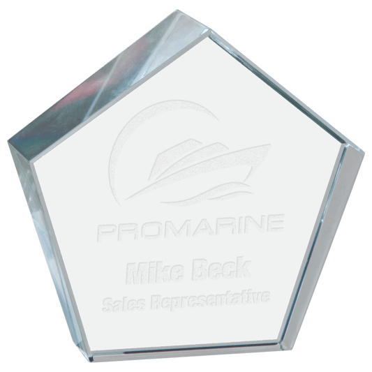Premier Crystal Pentagon Paperweight