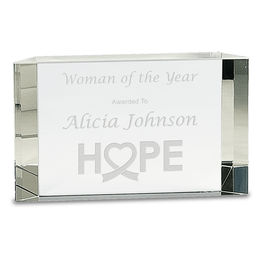 7" x 4 1/4" Crystal Facet Block Award