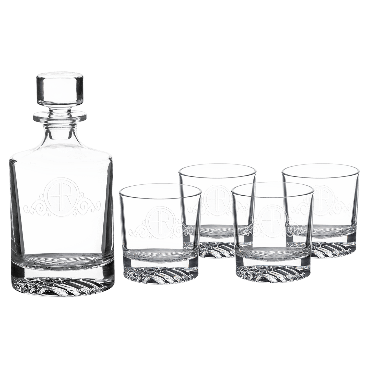 Polar Camel Round Glass Decanter Set