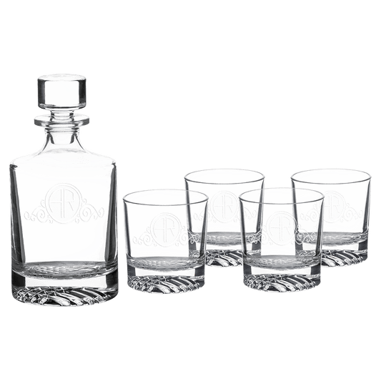Polar Camel Round Glass Decanter Set