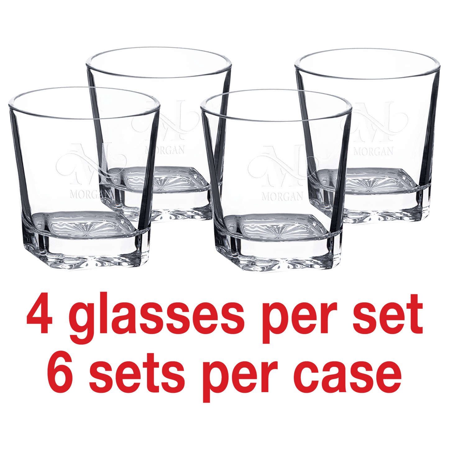 Polar Camel Square Rocks Glasses Set of Four