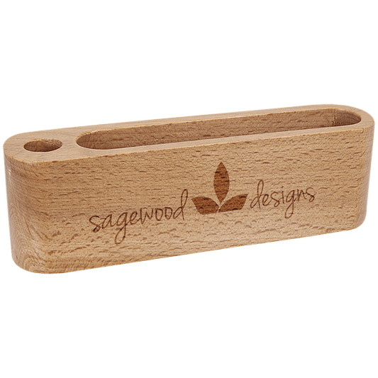 Beech Wood Busniess Card/Pen Holder
