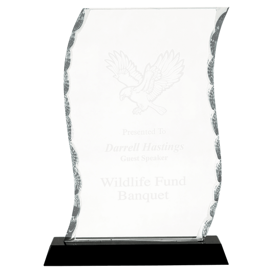 8 1/4" Scroll Facet Glass on a Black Crystal Base