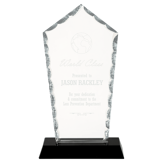 7 3/4" Diamond Facet Glass on a Black Crystal Base