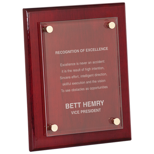 8" x 10" Rosewood Piano Finish Floating Acrylic Plaque