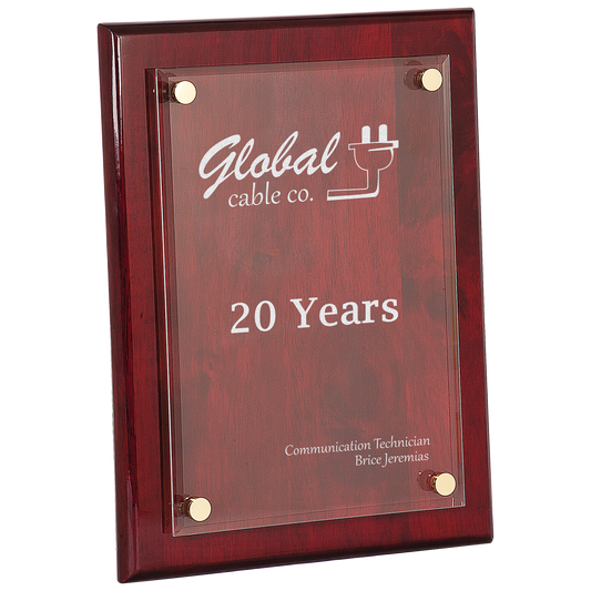 9" x 12" Rosewood Piano Finish Floating Acrylic Plaque