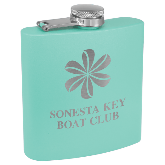 Teal 6 oz. Powder Coated Stainless Steel Flask