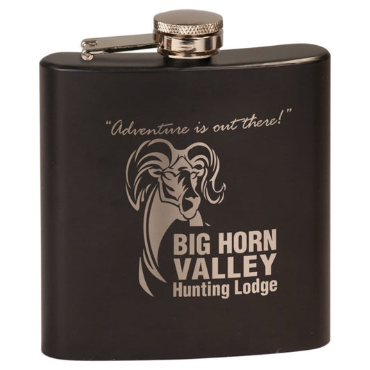 6 oz. Matte Black Stainless Steel Flask