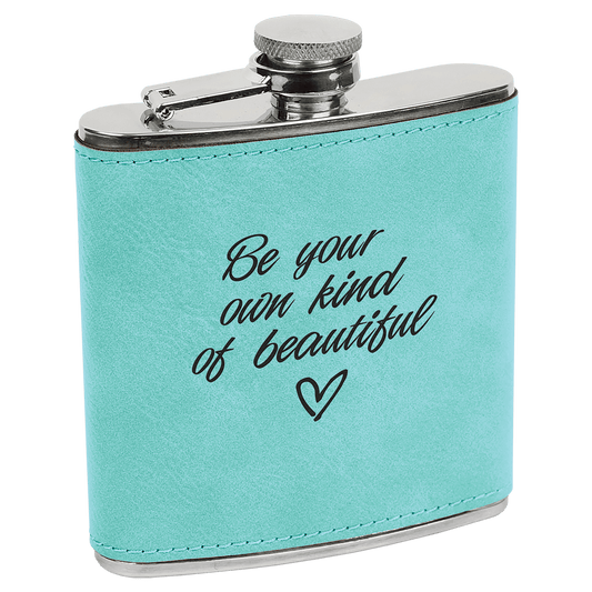 Teal 6 oz. Leatherette Flask