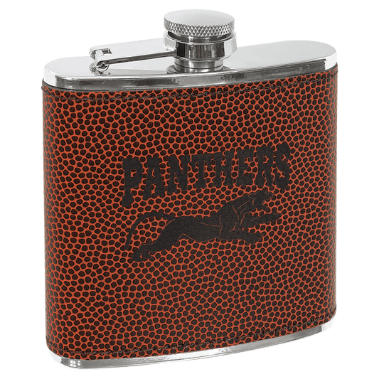 Football 6 oz. Leatherette Flask