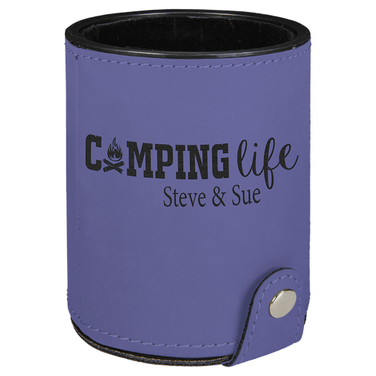 Purple Leatherette Dice Cup Set