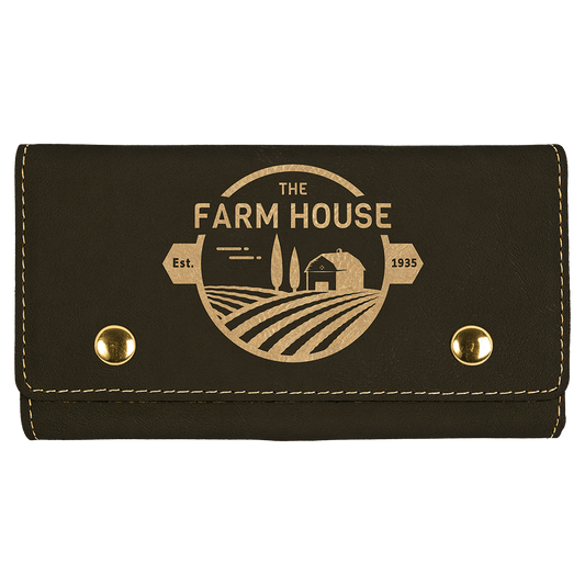 Black/Gold Leatherette Card and Dice Set