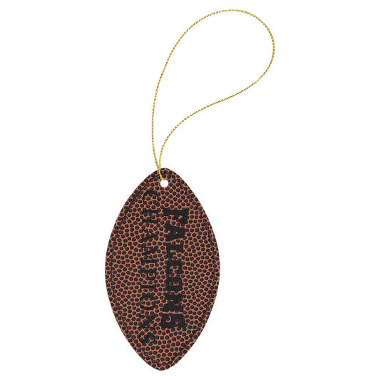 Football Leatherette Ornament with Gold String