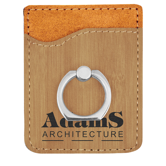 Bamboo Leatherette Phone Wallet with Ring