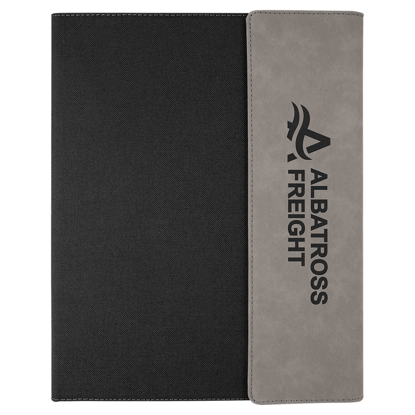 Black with Gray/Black Leatherette Canvas Portfolio with Notepad
