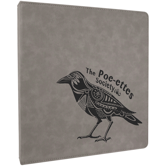 Gray Laserable Leatherette 3 Ring Binder with 1" Slant D Rings