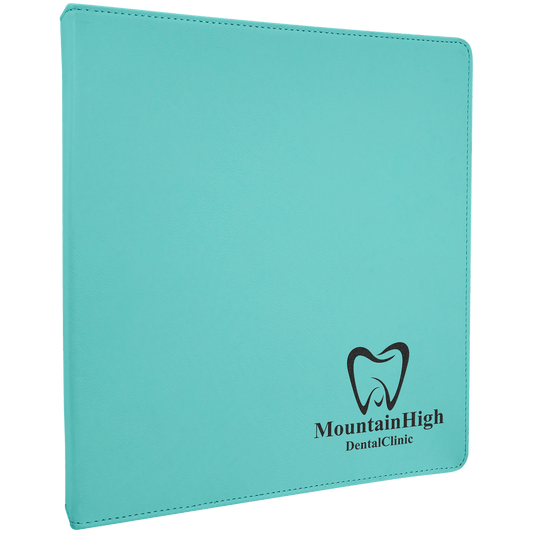 Teal Laserable Leatherette 3 Ring Binder with 1" Slant D Rings