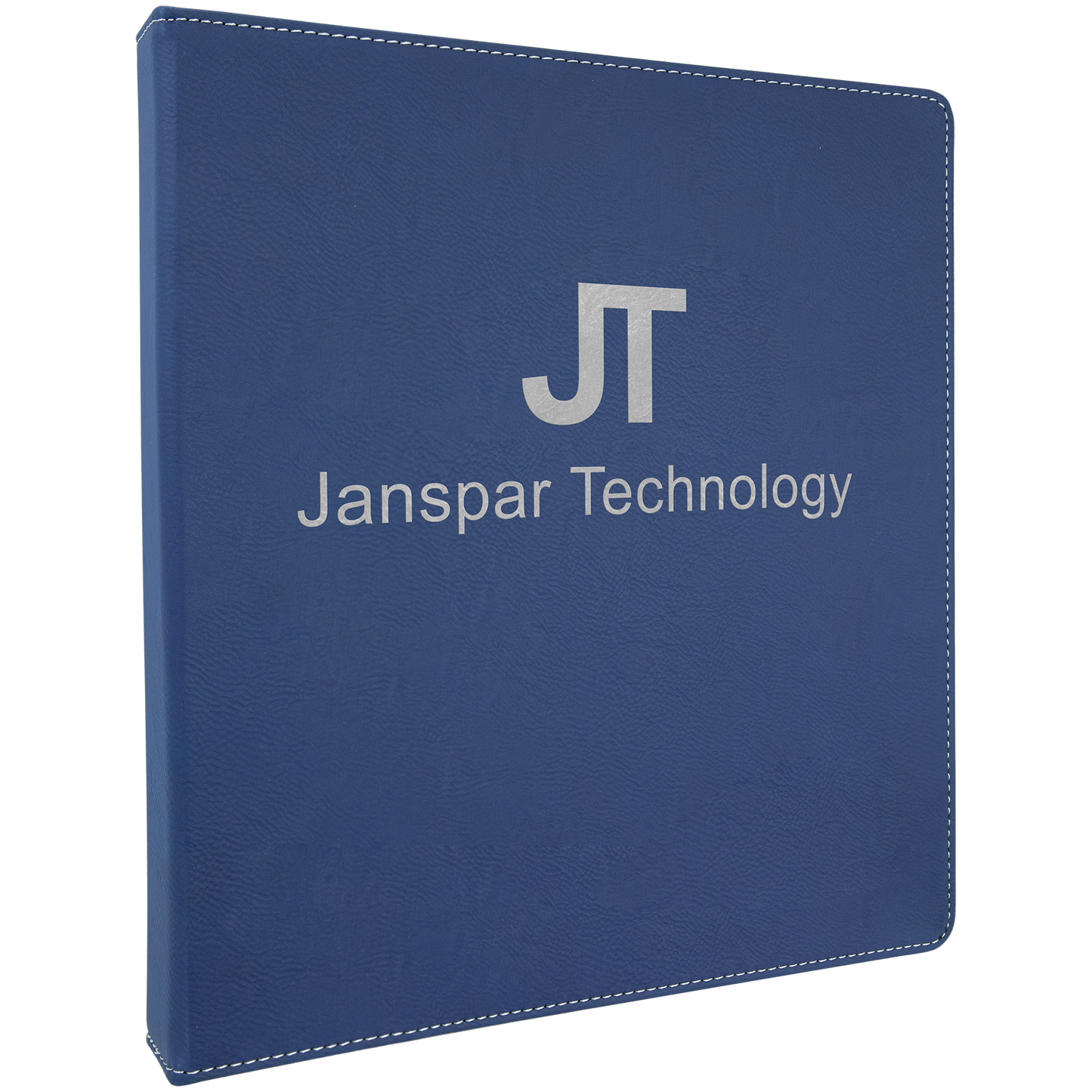 Blue/Silver Laserable Leatherette 3 Ring Binder with 1" Slant D Rings