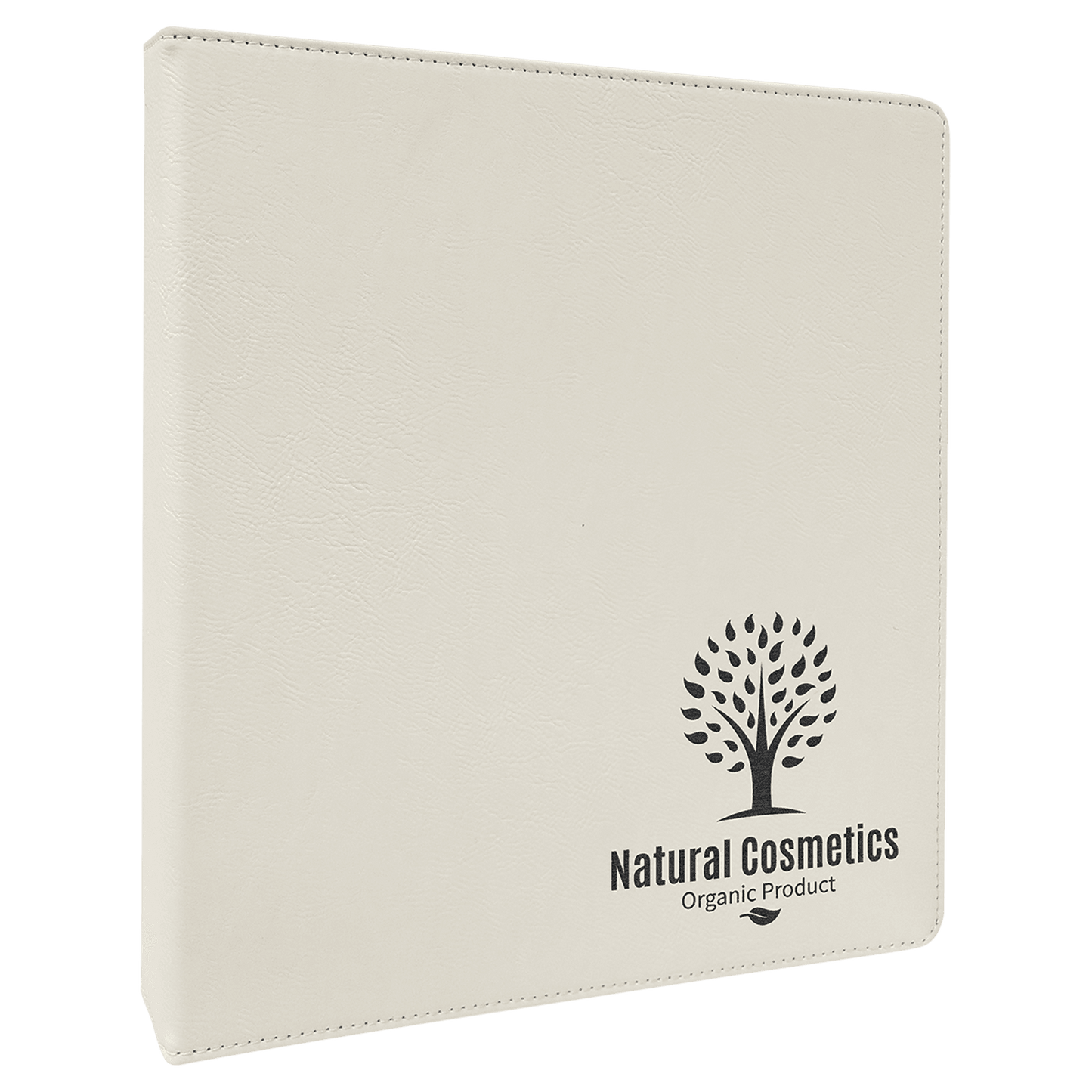 White Laserable Leatherette 3 Ring Binder with 1" Slant D Rings