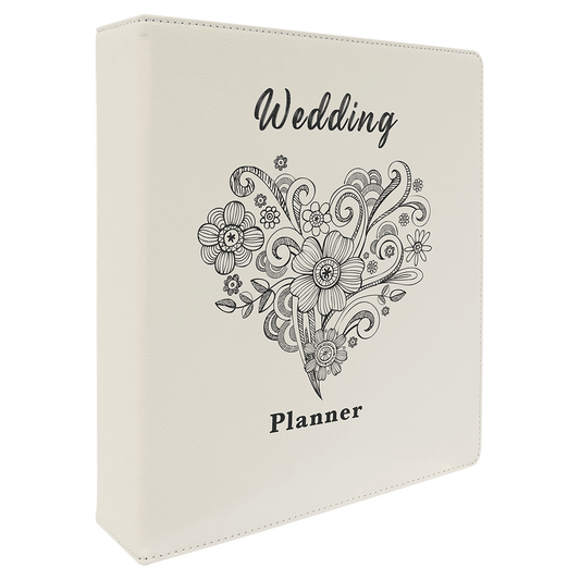 White Leatherette 3-Ring Binder with 2" Slant D Rings