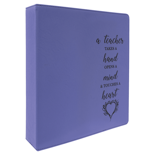 Purple Leatherette 3-Ring Binder with 2" Slant D Rings