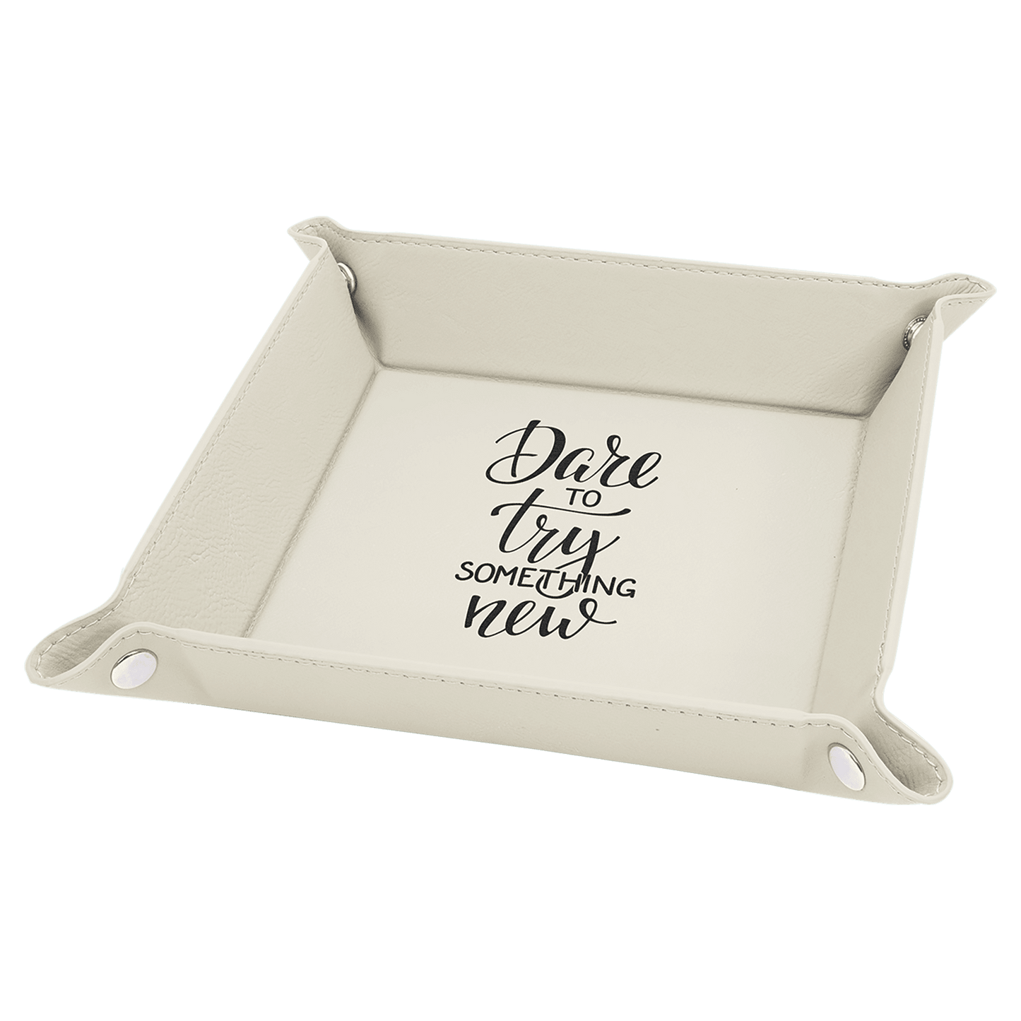 White Leatherette Snap Up Tray