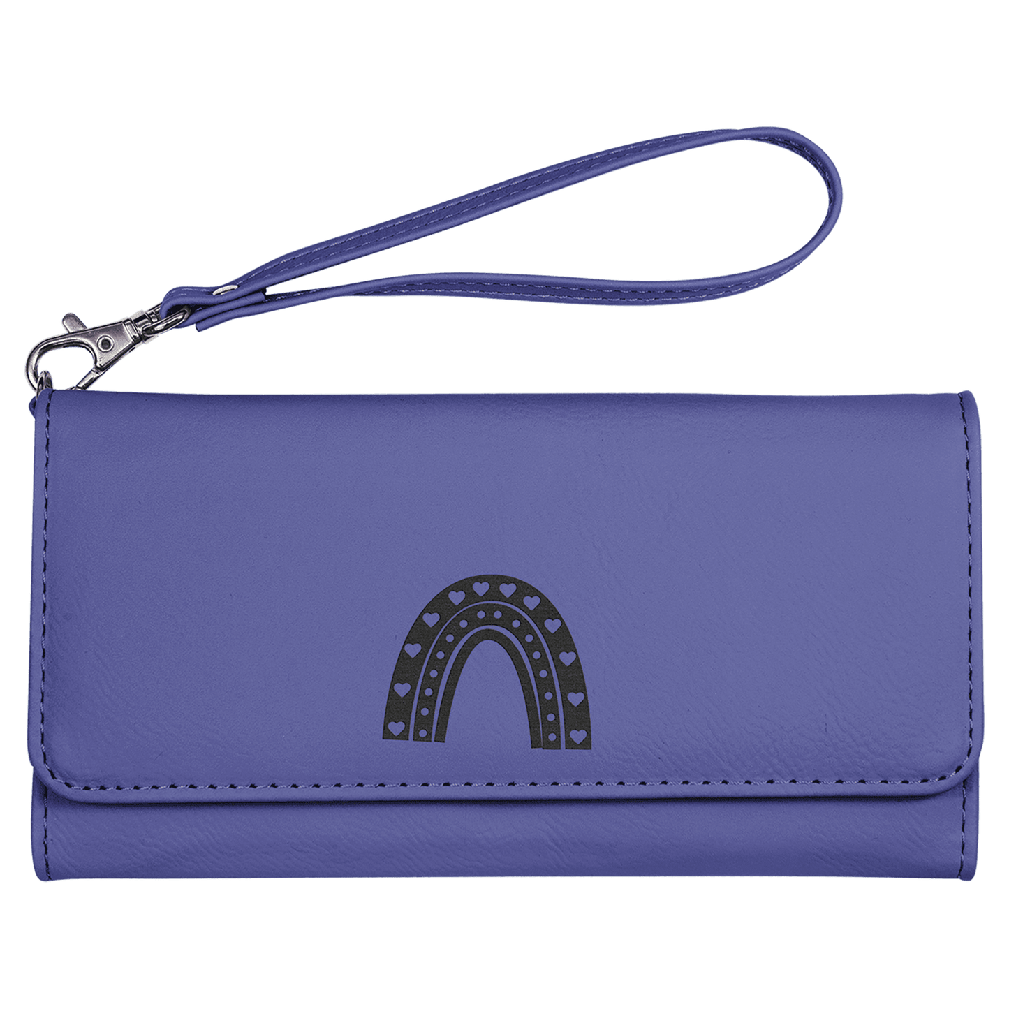 Purple Leatherette Wallet with Strap