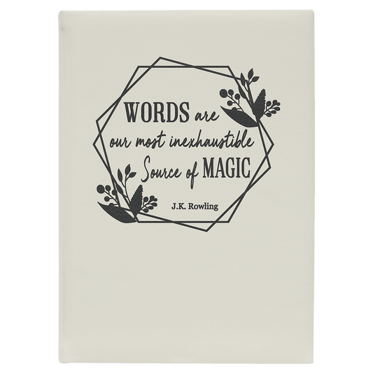 White Leathertte Journal with White Lined Paper