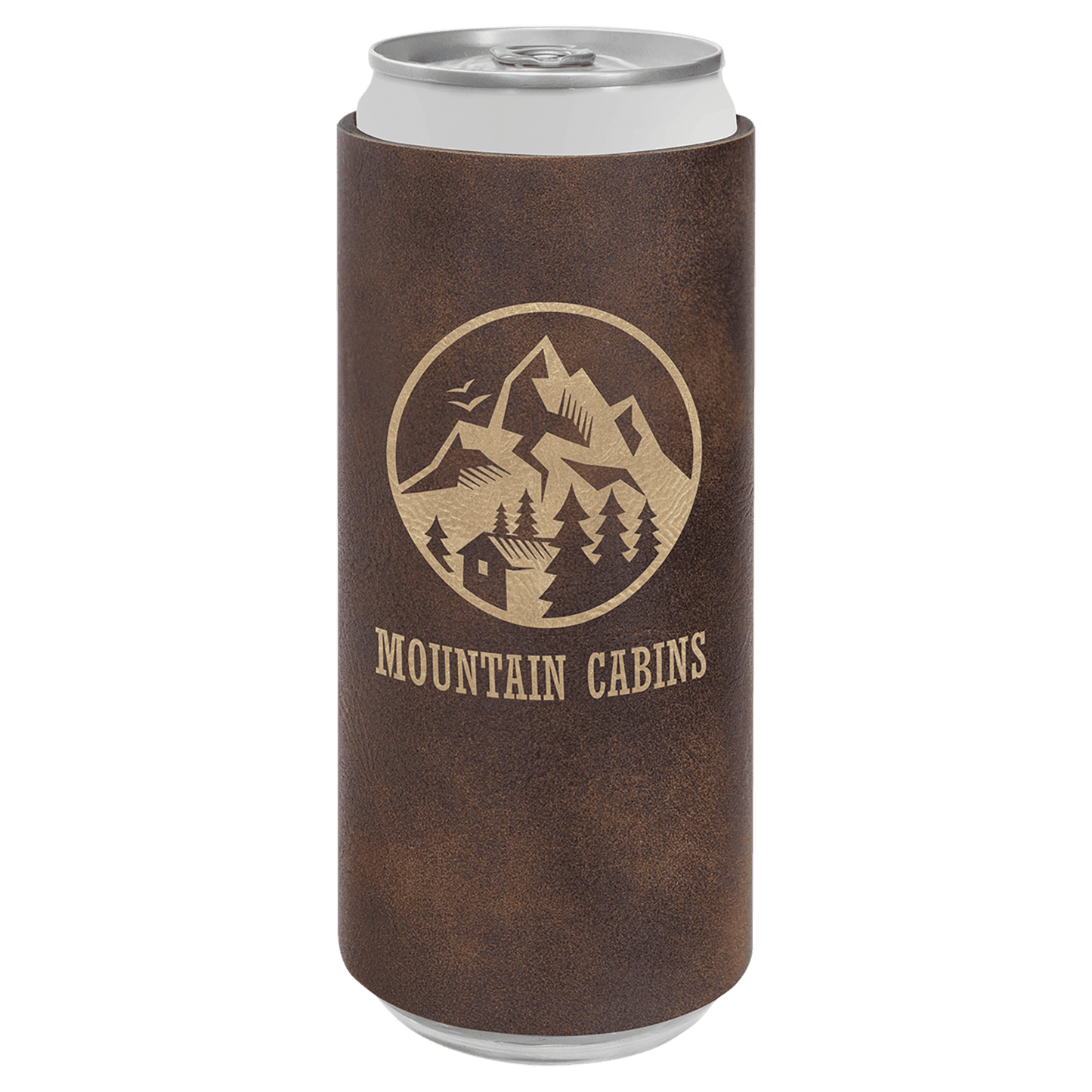 Rustic/Gold Leatherette Slim Beverage Holder