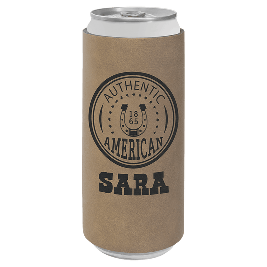 Light Brown Leatherette Slim Beverage Holder