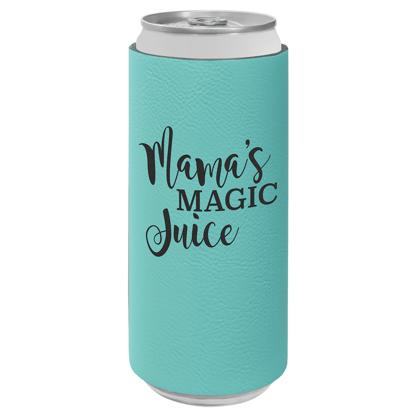 Teal Leatherette Slim Beverage Holder