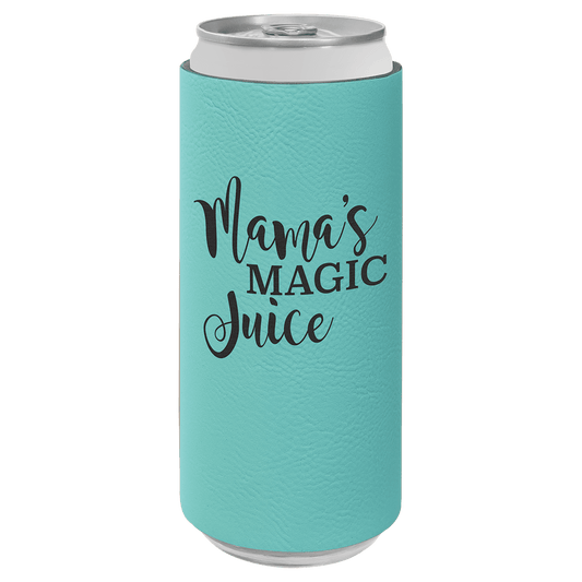 Teal Leatherette Slim Beverage Holder