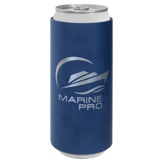 Blue/Silver Leatherette Slim Beverage Holder