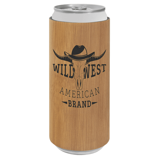 Bamboo Leatherette Slim Beverage Holder