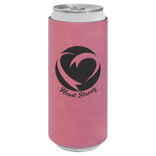 Pink Leatherette Slim Beverage Holder