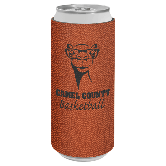 Basketball Leatherette Slim Beverage Holder