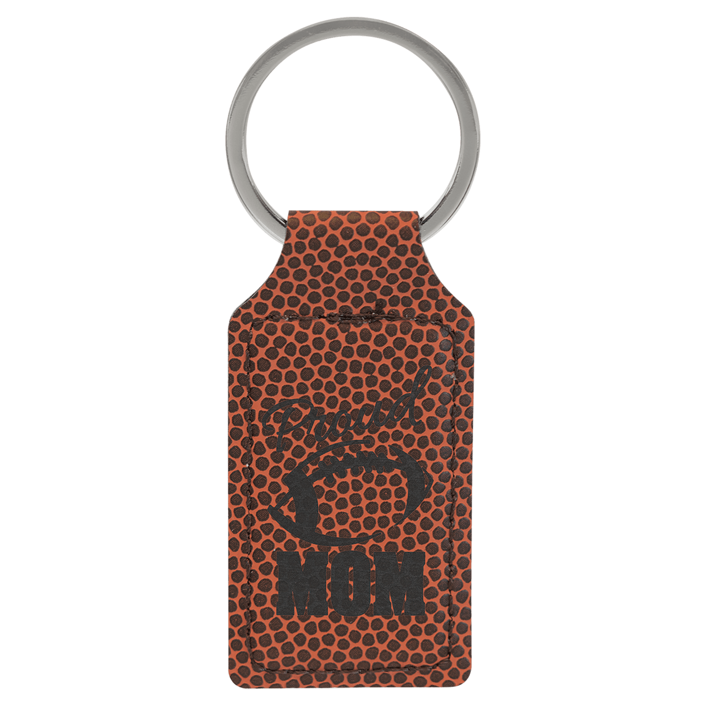 Football Leatherette Rectangle Keychain