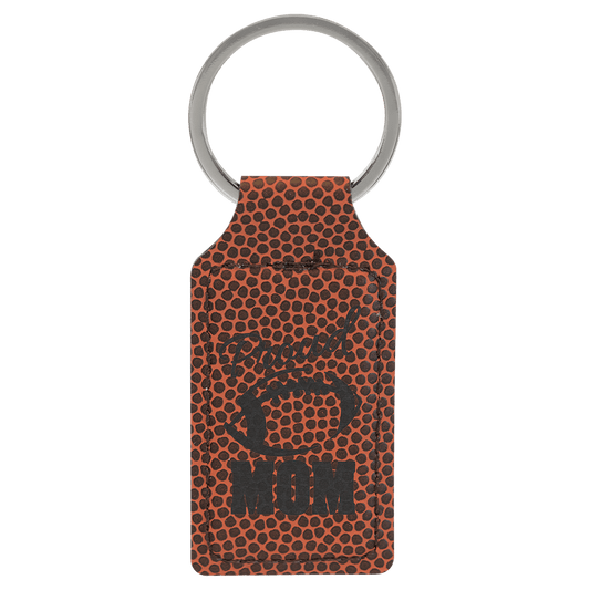 Football Leatherette Rectangle Keychain