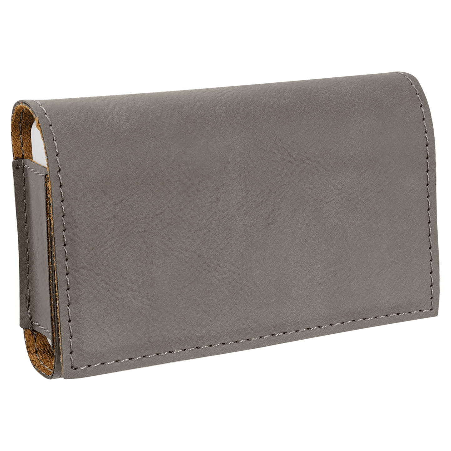 Gray Lasered Leatherette Pill Box with Separate Adjustable Containers