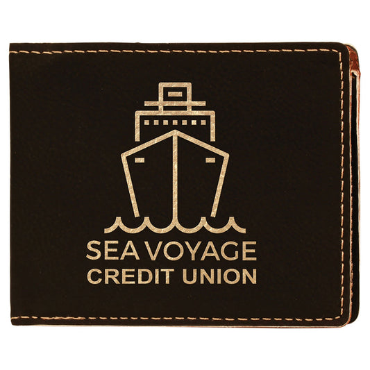 Black/Gold Leatherette Bifold Wallet