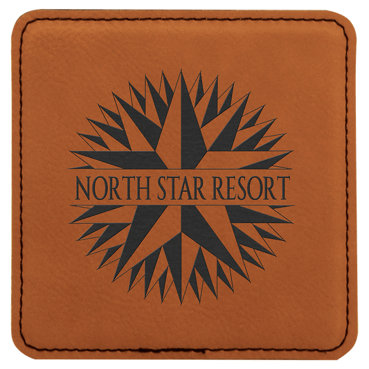 Rawhide Square Leatherette Coaster