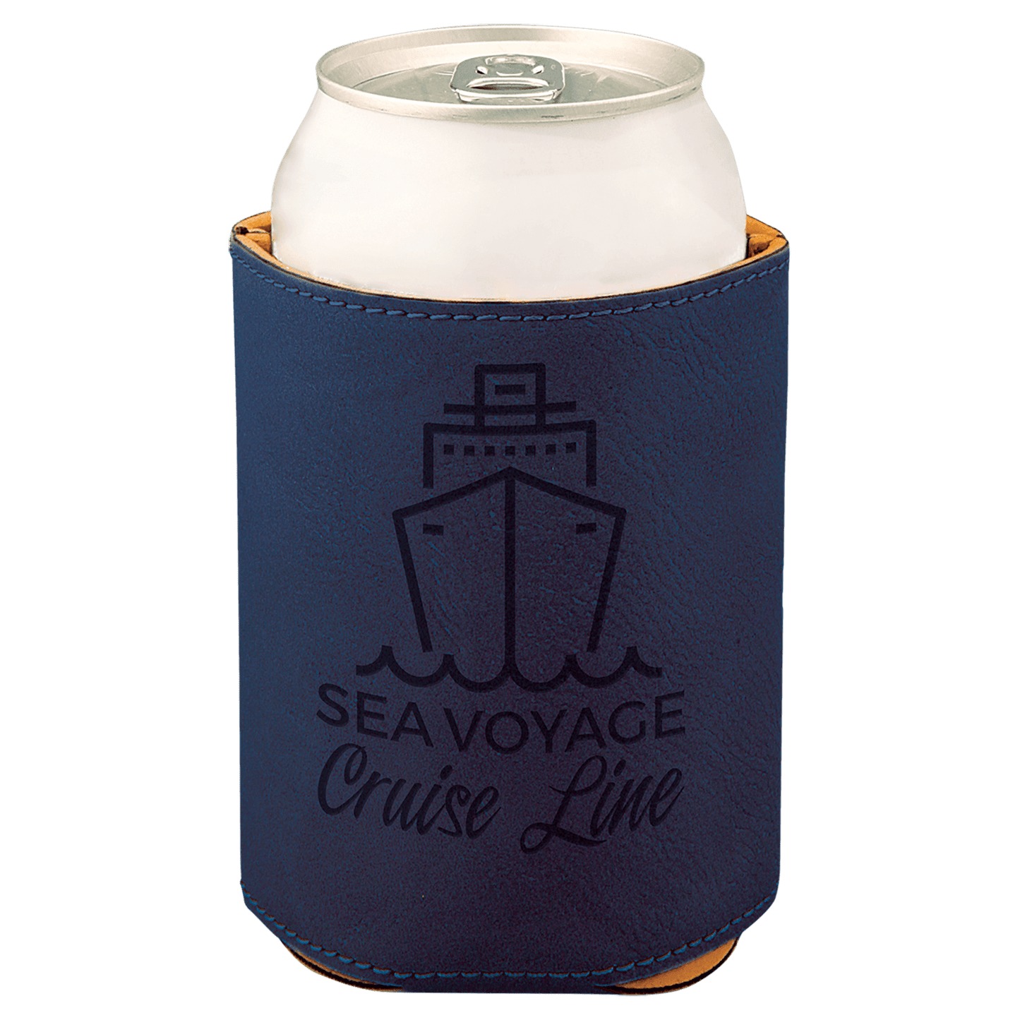 Blue/Black Leatherette Beverage Holder