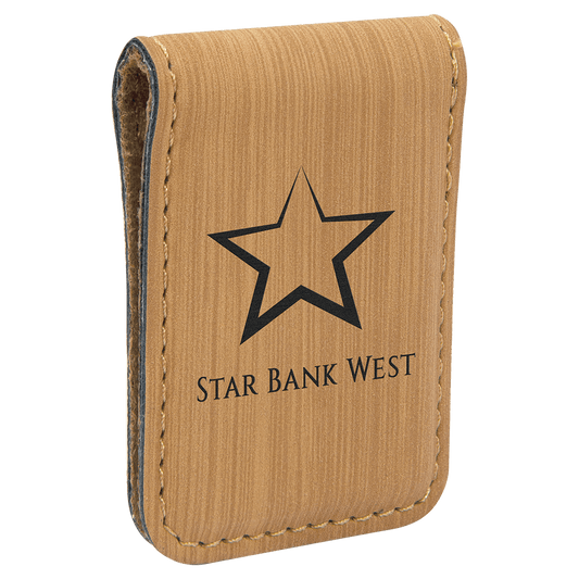 Bamboo Leatherette Money Clip
