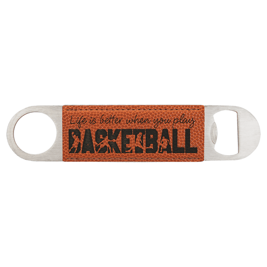 Basketball Leatherette Bottle Opener