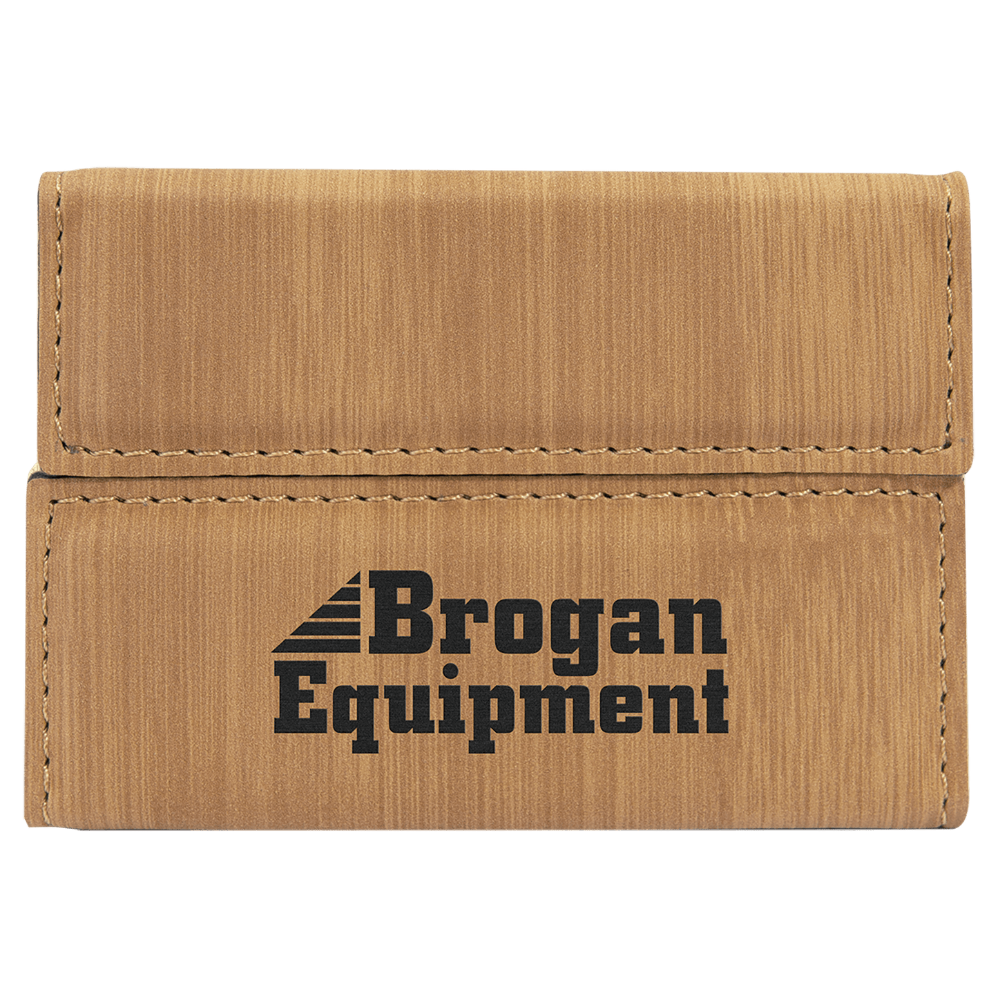 Bamboo Leatherette Hard Business Card Case with Magnetic Closure